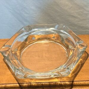 Vintage MCM Clear Glass Ashtray